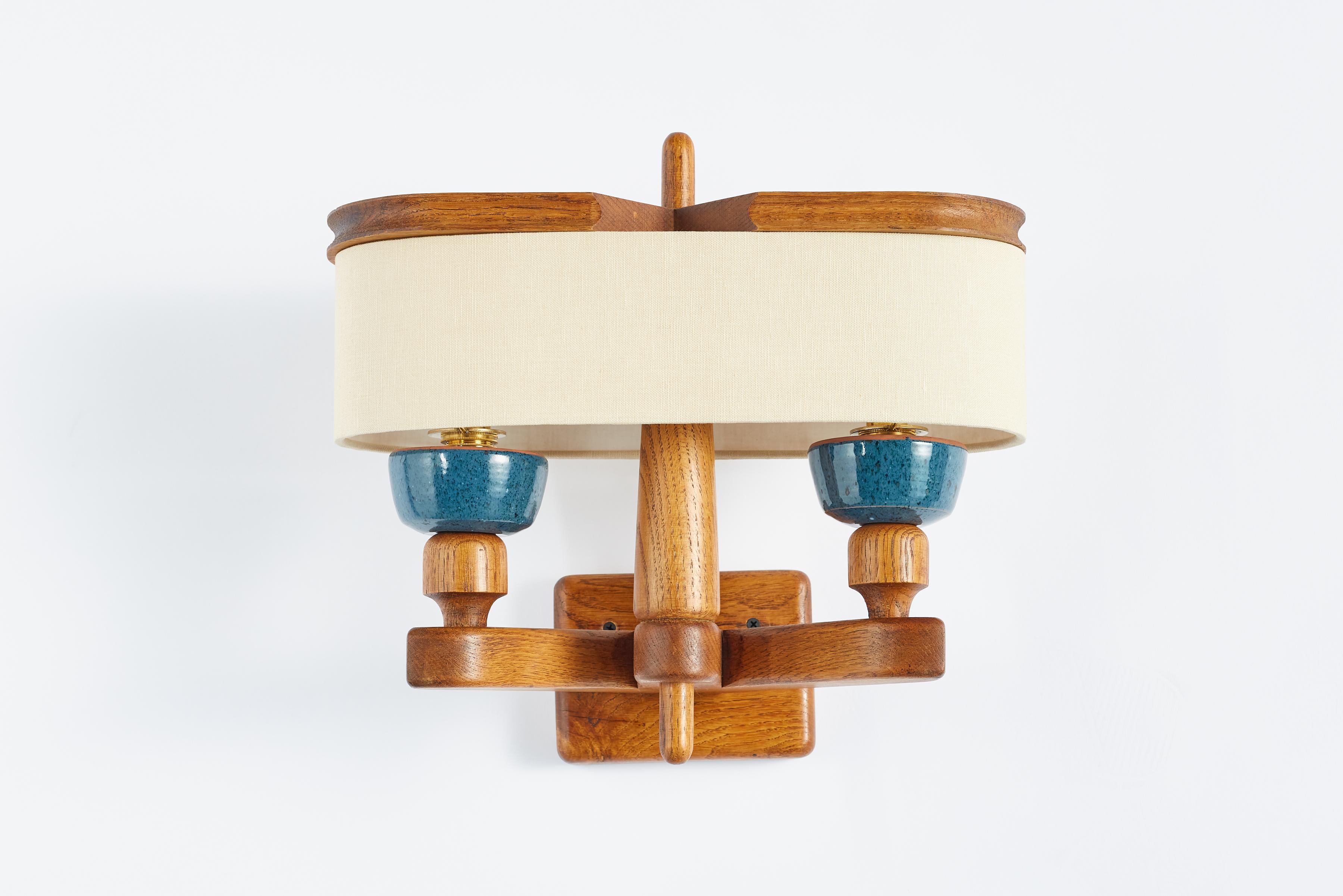 French Guillerme et Chambron Ceramic Wall Sconce For Sale