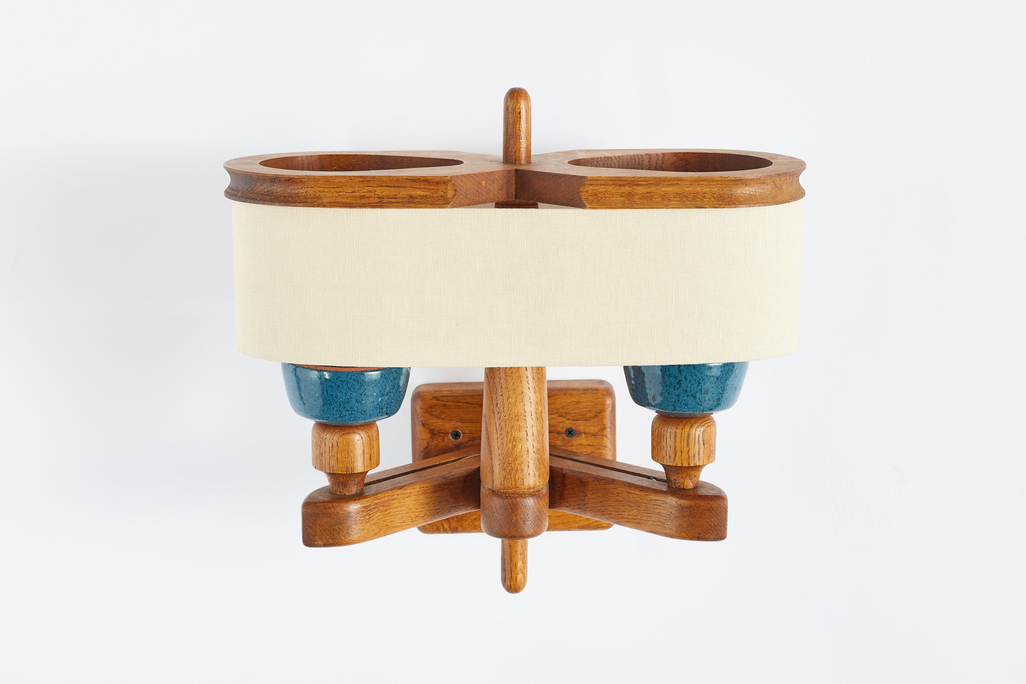 Guillerme et Chambron Ceramic Wall Sconce In Good Condition For Sale In Beverly Hills, CA