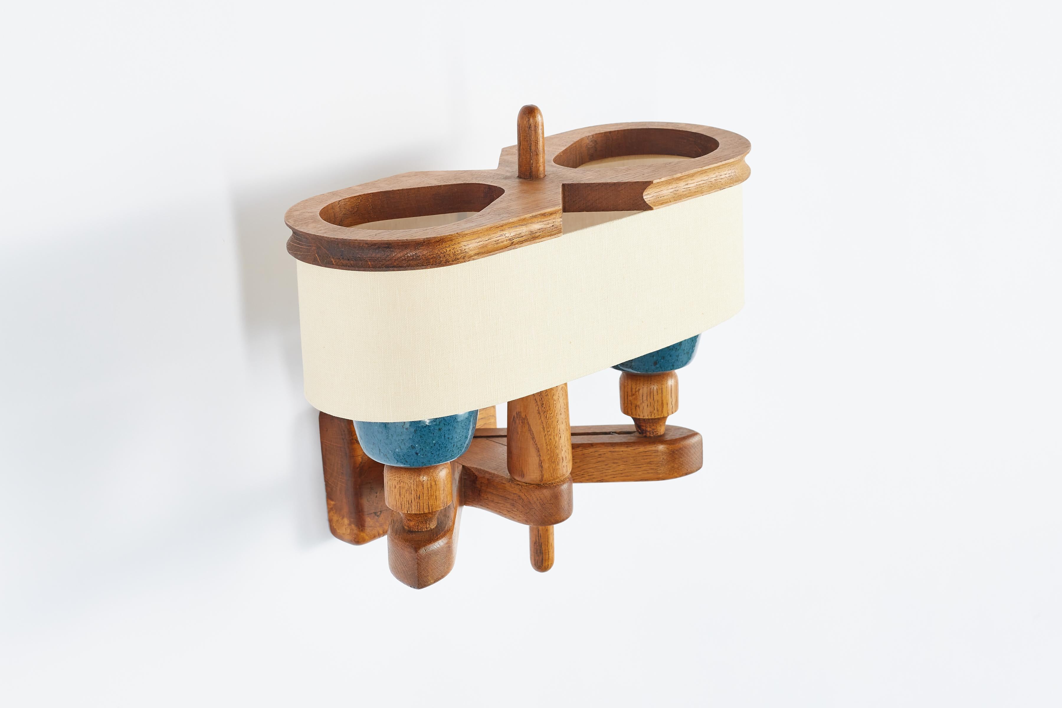 Guillerme et Chambron Ceramic Wall Sconce For Sale 2