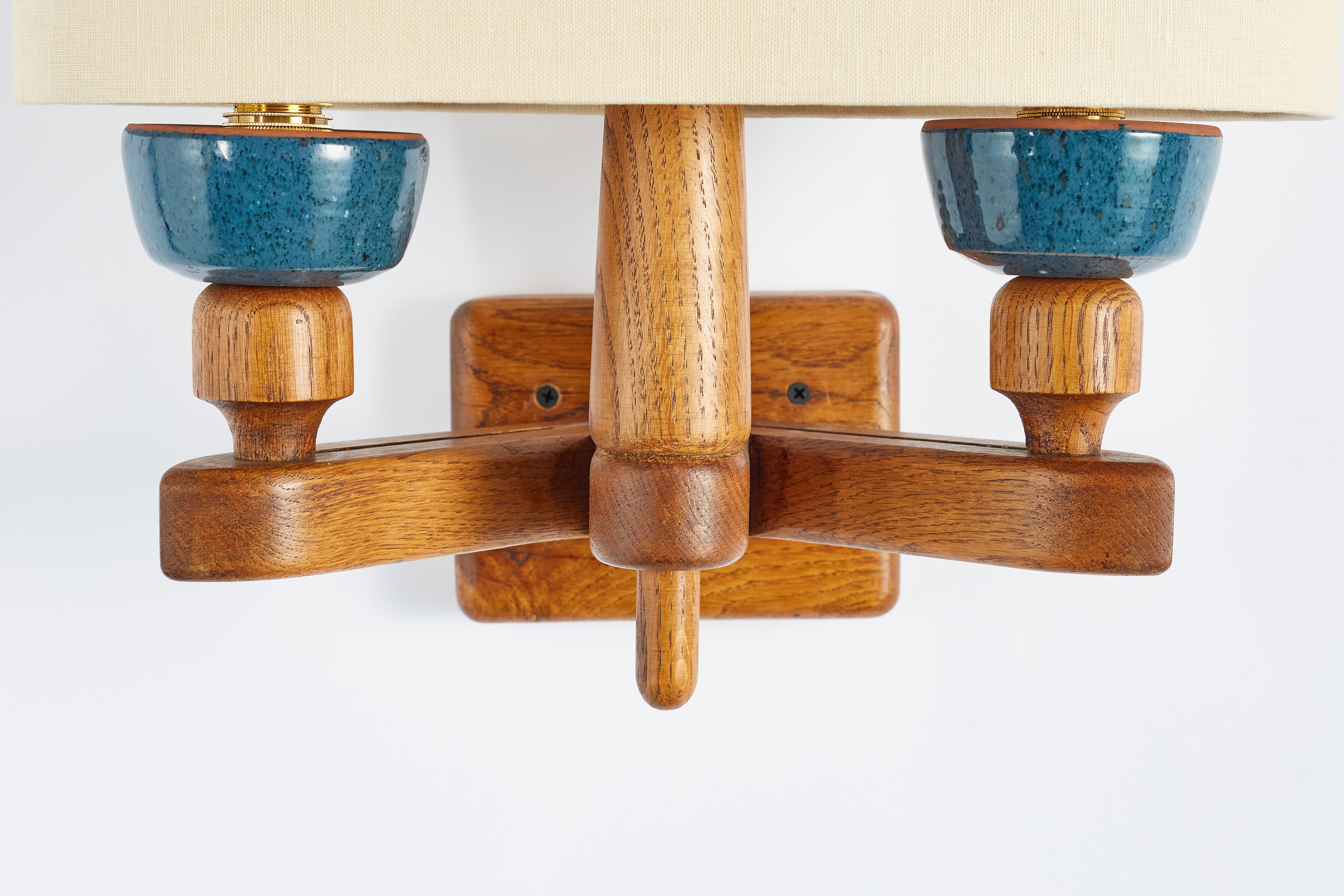 Guillerme et Chambron Ceramic Wall Sconce For Sale 3