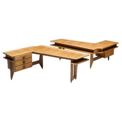 Guillerme et Chambron Corner Desks in Solid Oak