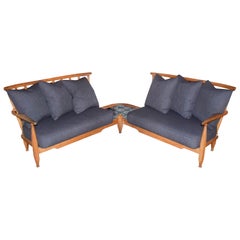 Guillerme et Chambron Corner Sofa Set, France, 1950s