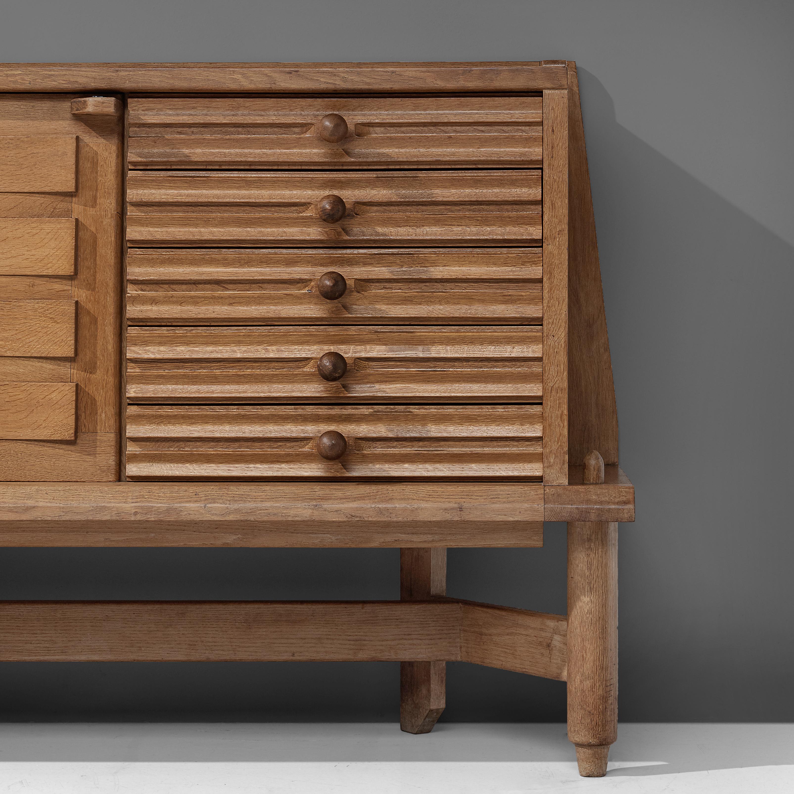 Guillerme et Chambron Credenza in Oak with Ceramic 1