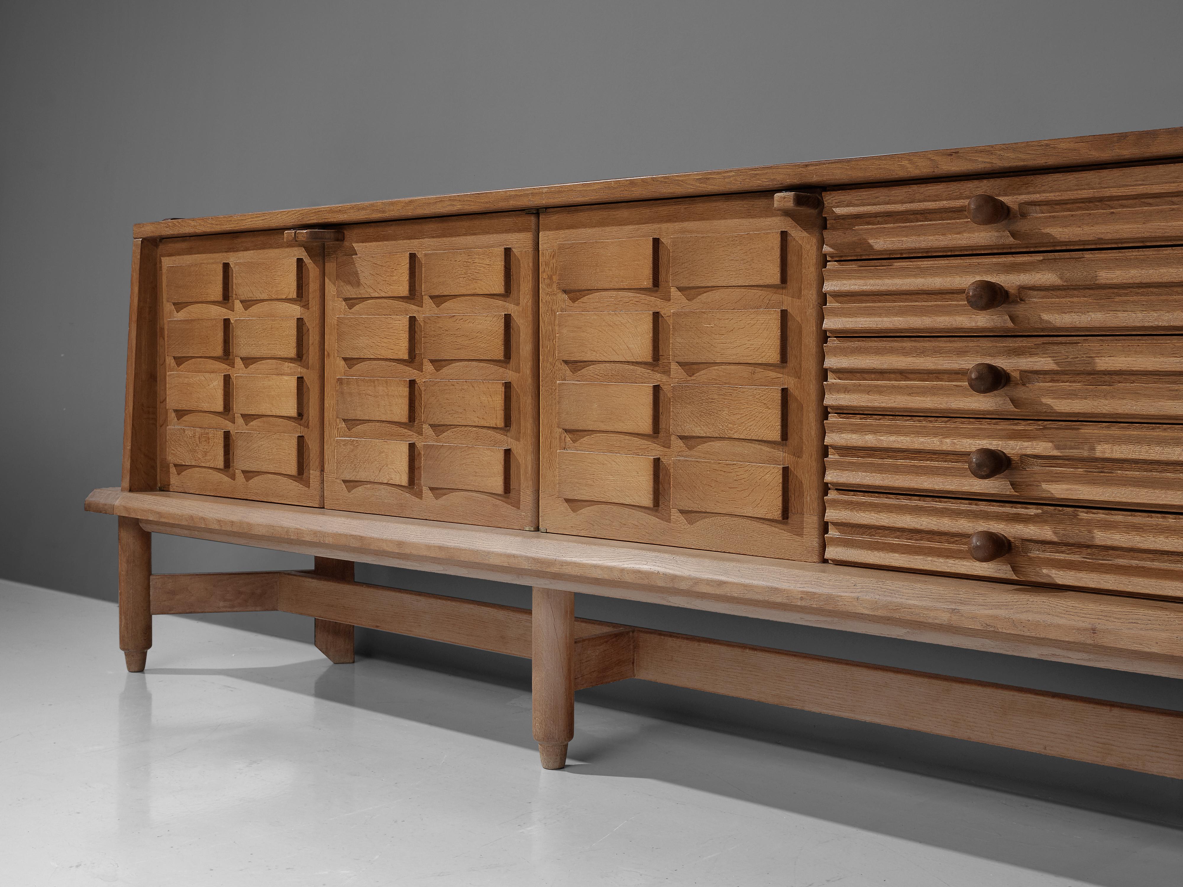 Guillerme et Chambron Credenza in Oak with Ceramic 2