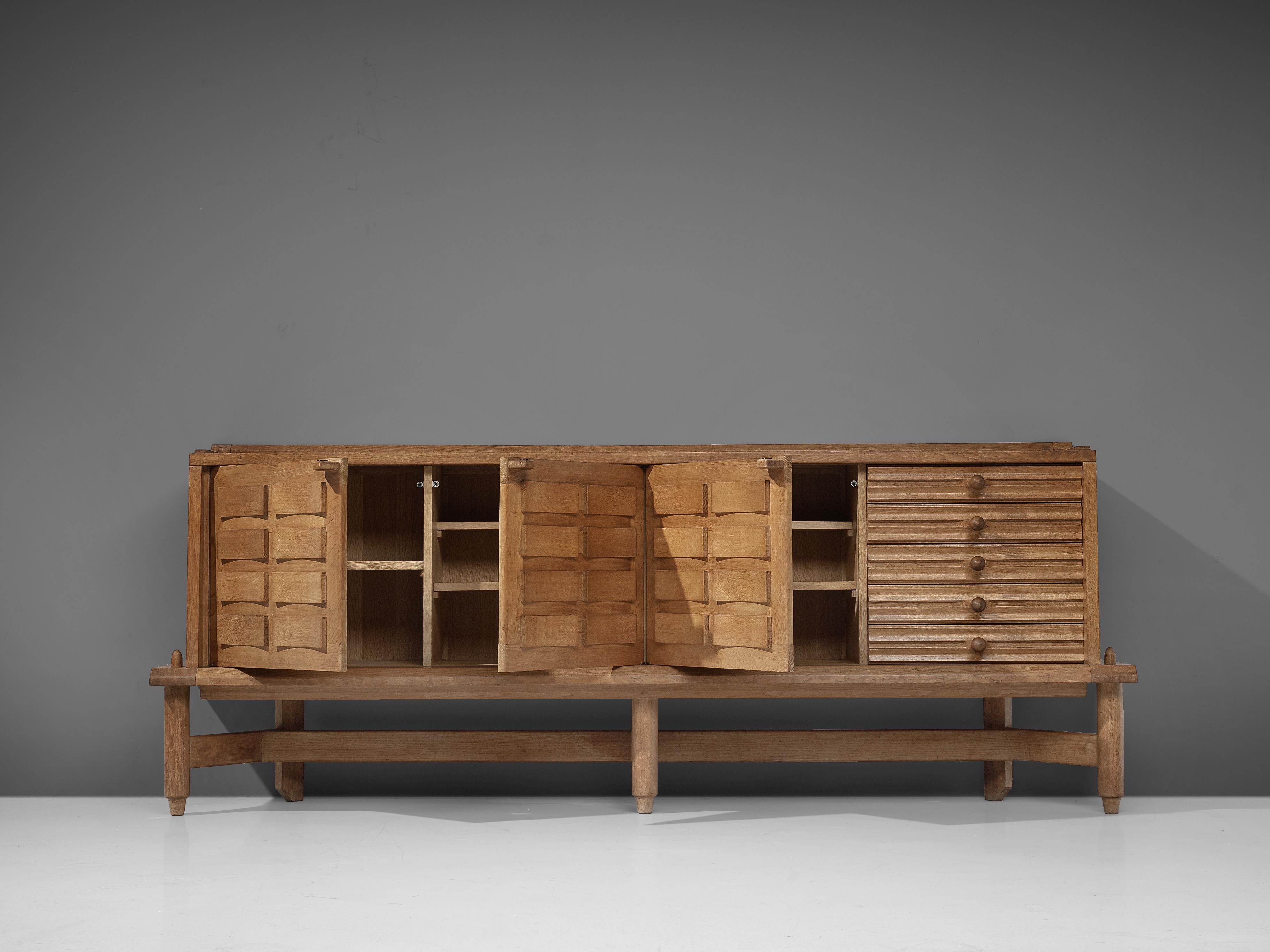 Guillerme et Chambron Credenza in Oak with Ceramic 3