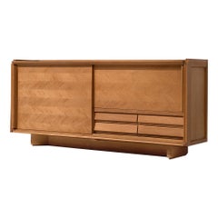 Guillerme et Chambron Credenza in Oak with Sliding Doors