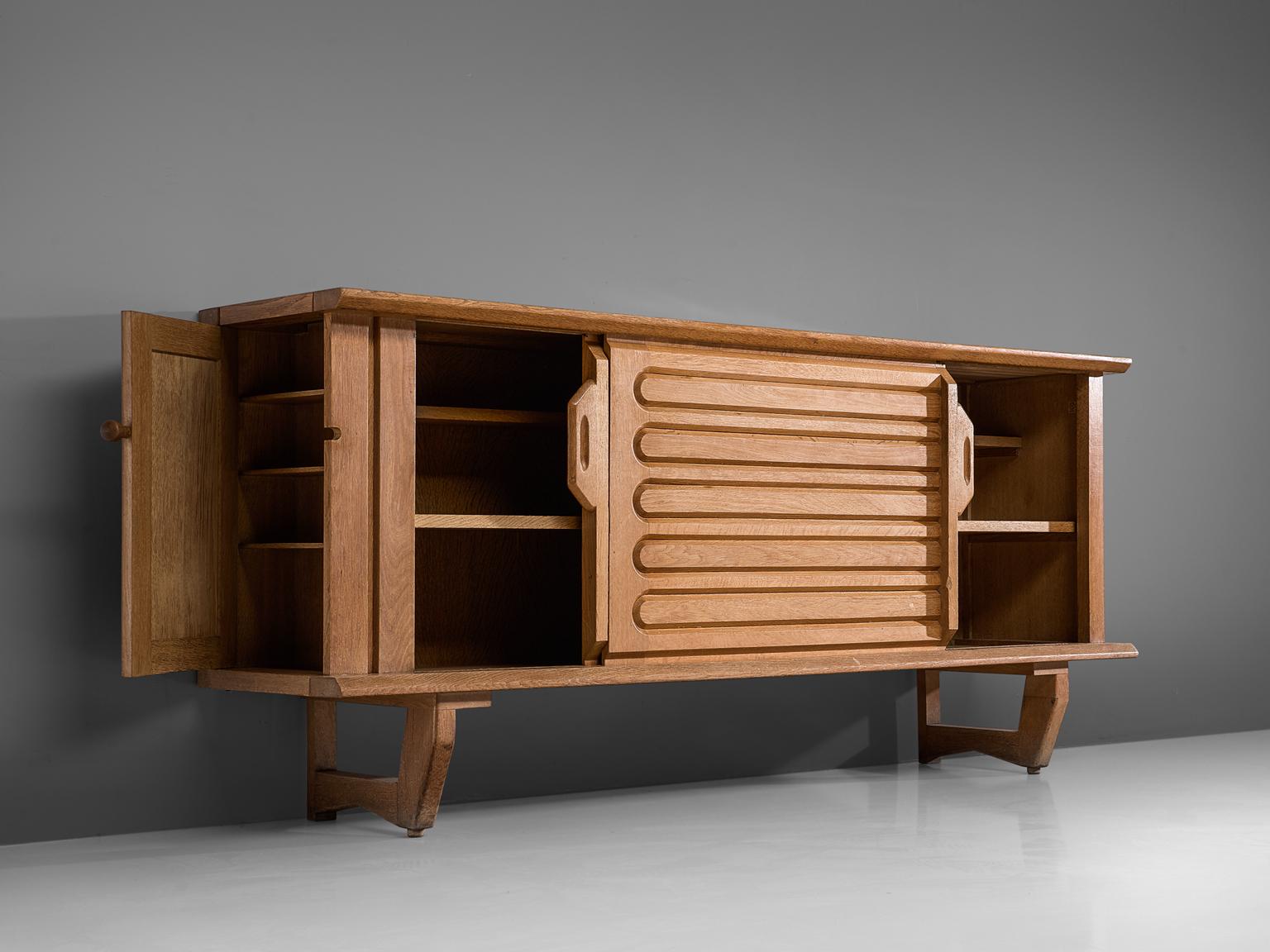French Guillerme et Chambron Credenza in Solid Oak