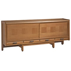 Guillerme et Chambron Credenza with Sliding Doors in Oak