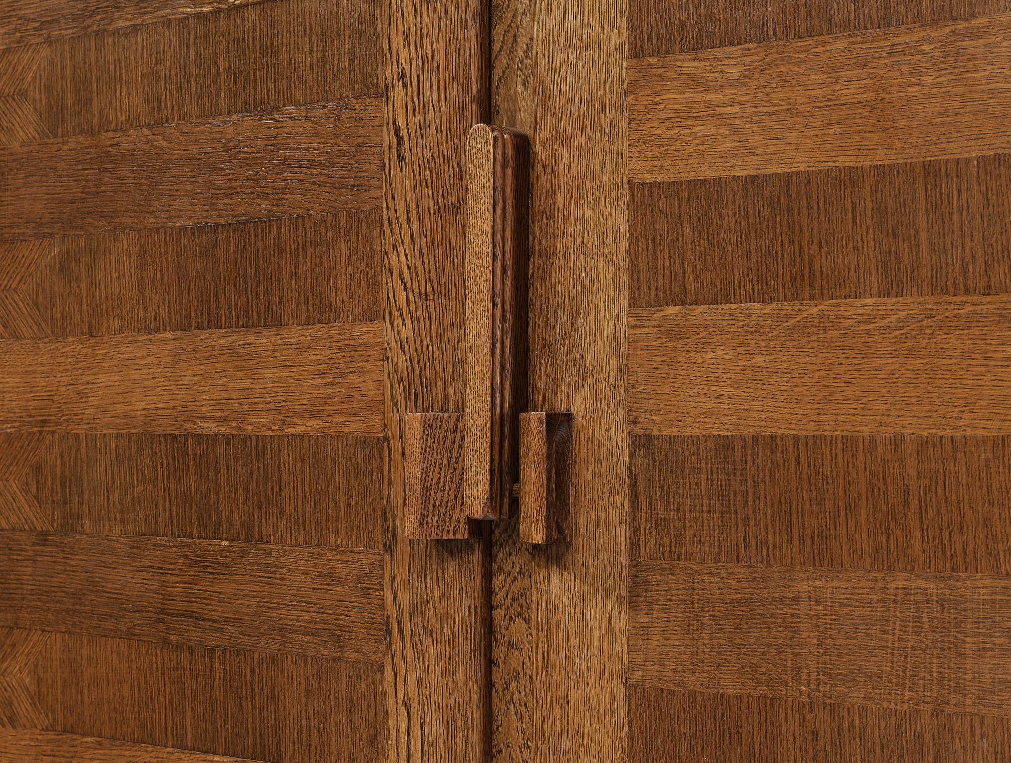 French Guillerme et Chambron Cubic Amoire in Oak