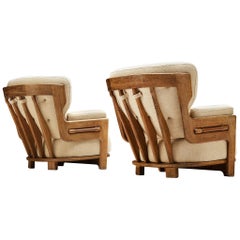 Guillerme et Chambron Customizable Pair of 'Denis' Lounge Chairs in Oak