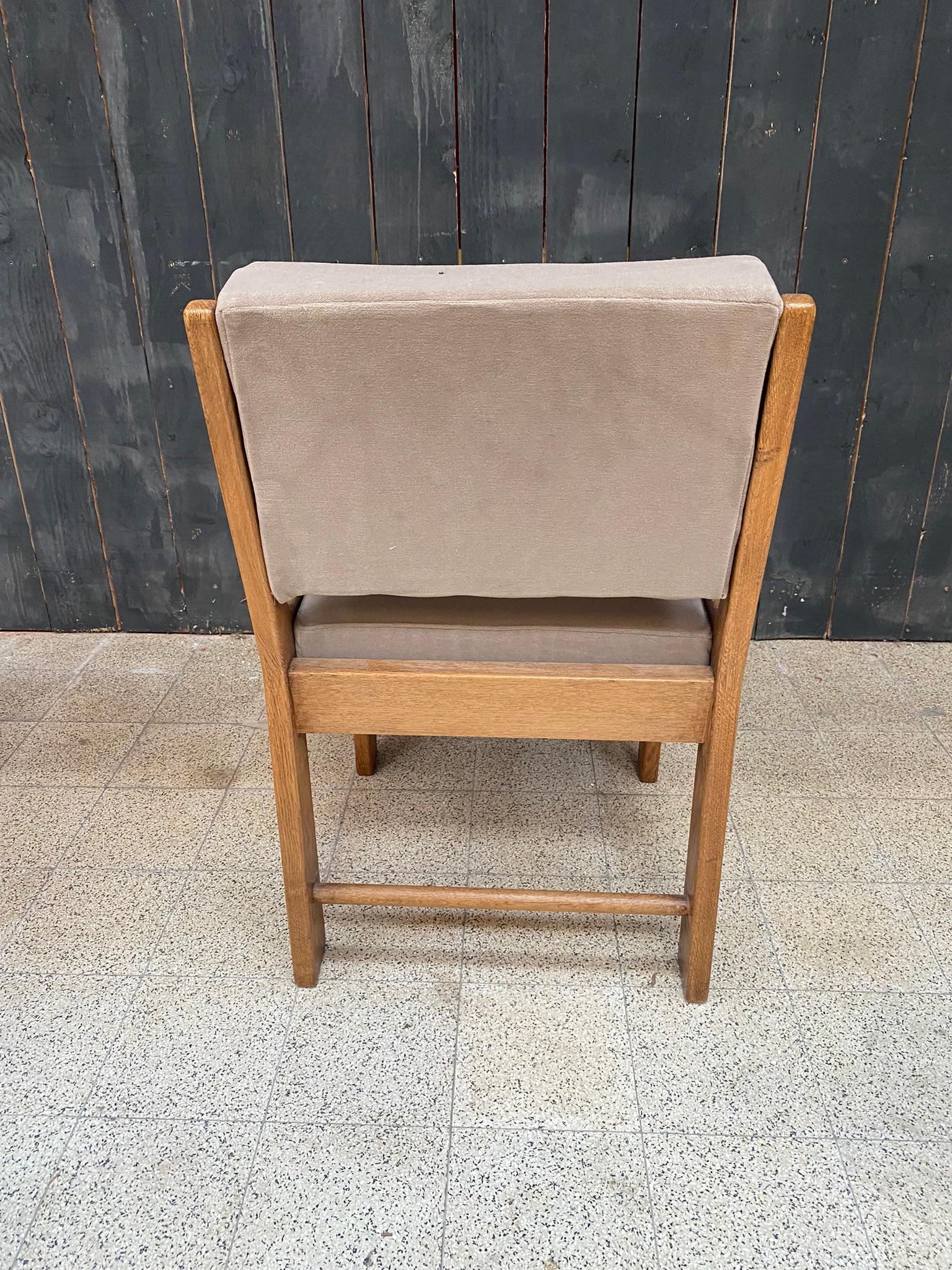 Mid-20th Century Guillerme et Chambron, desk chair , Edition Votre Maison, circa 1950 For Sale