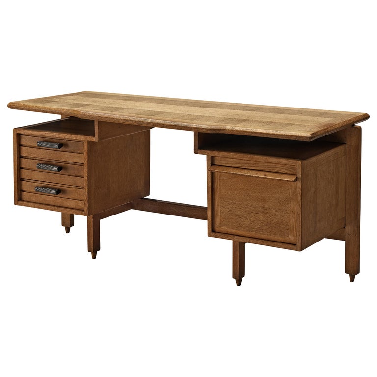 Guillerme et Chambron oak desk, 1950s, offered by MORENTZ