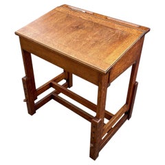 Guillerme et Chambron, Desk Table, Oak Writing Desk, Height Adjustable