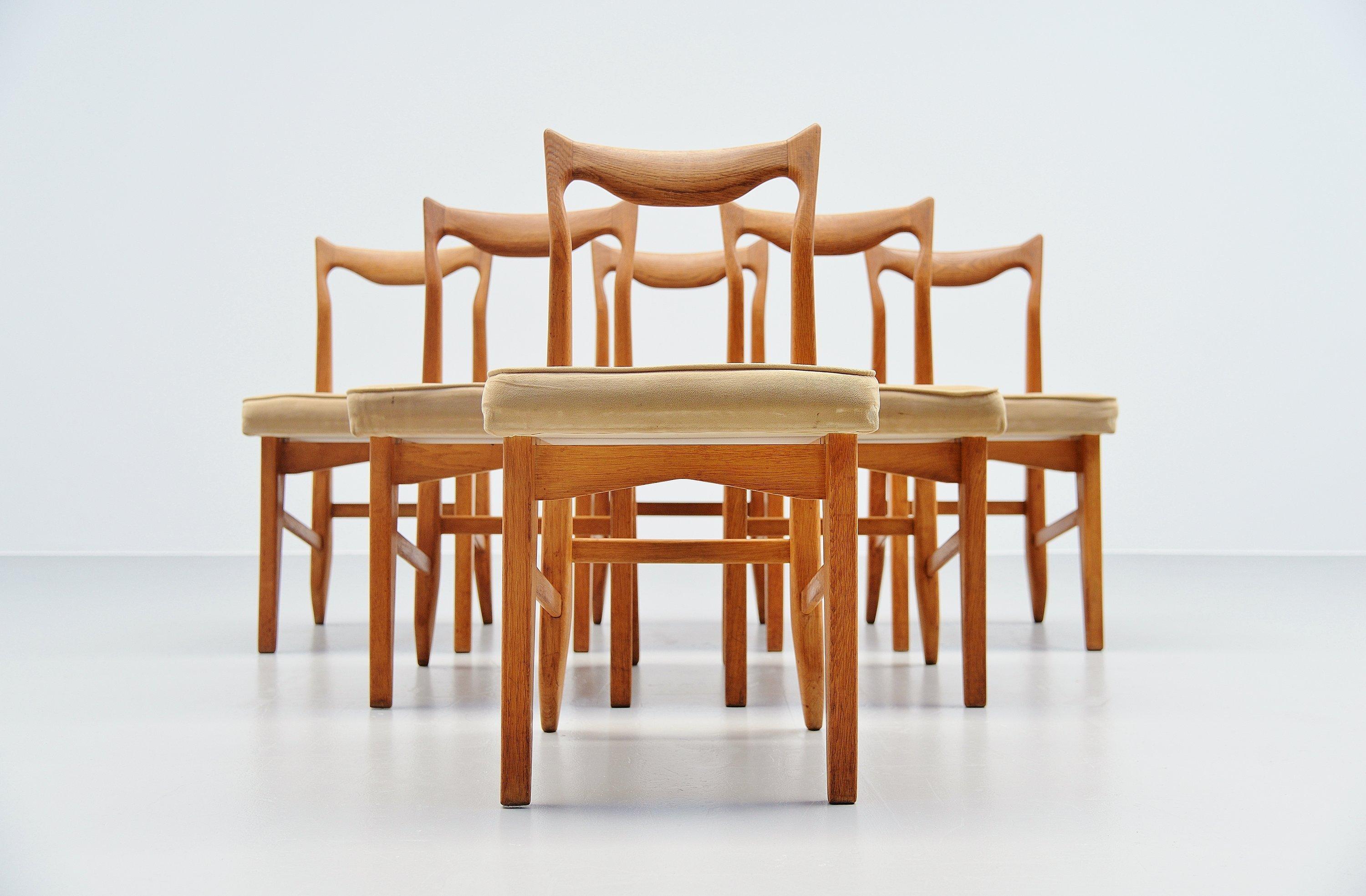 Guillerme et Chambron Dining Chairs, France, 1965 3
