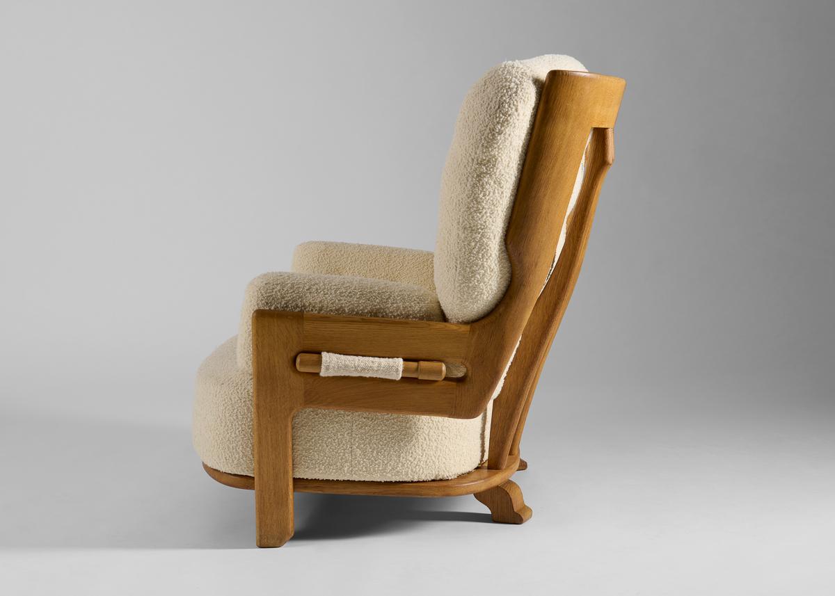 Guillerme et Chambron, fauteuil Dominique surdimensionné, France, milieu du siècle dernier Bon état - En vente à New York, NY