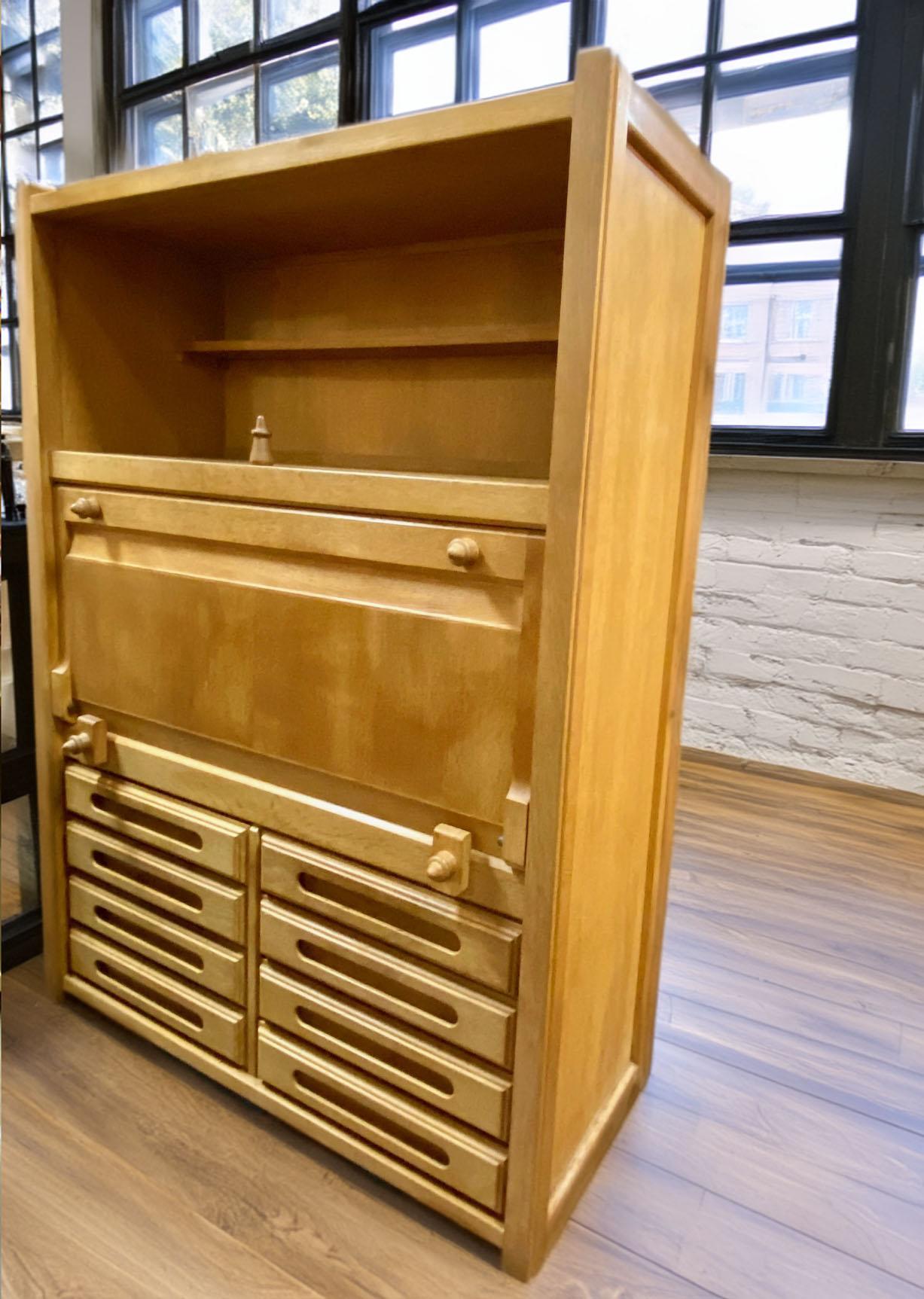 Guillerme et Chambron Drop Front Cabinet, France, Circa 1960s For Sale 7