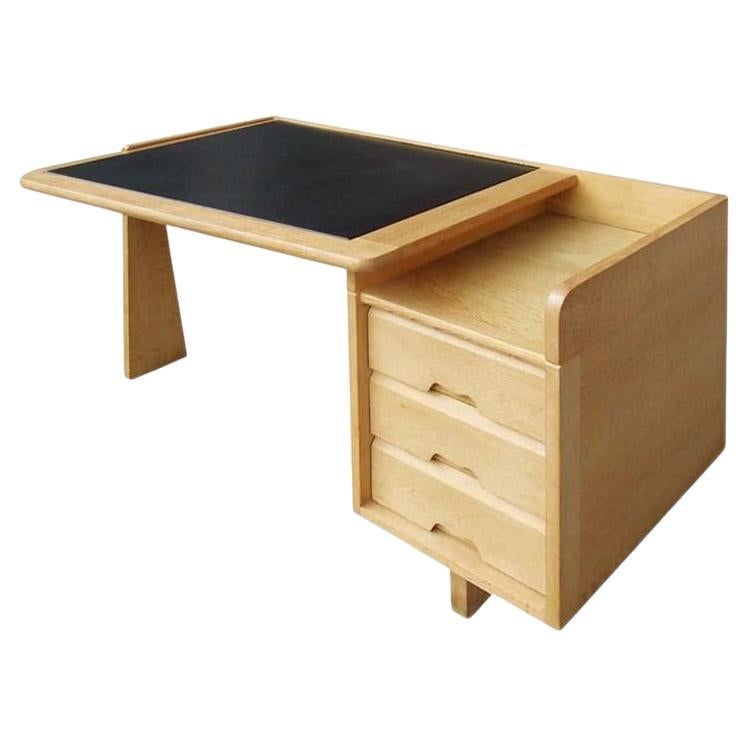 Guillerme et Chambron Bureau en Oak Etudiant, vers 1970