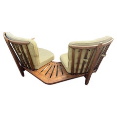 Guillerme et Chambron, "Eventail" Curved Bench, 1965 Votre Maison Edition