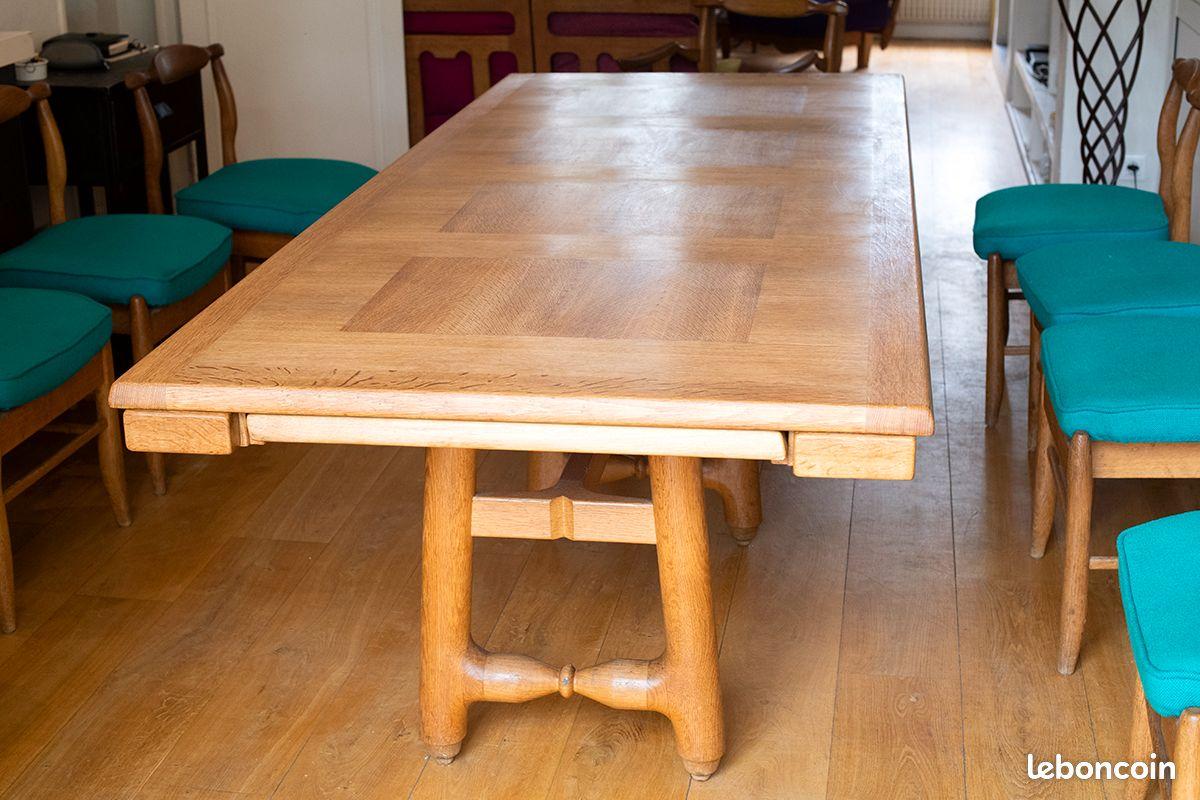 Mid-Century Modern Guillerme et Chambron Exceptional large table 