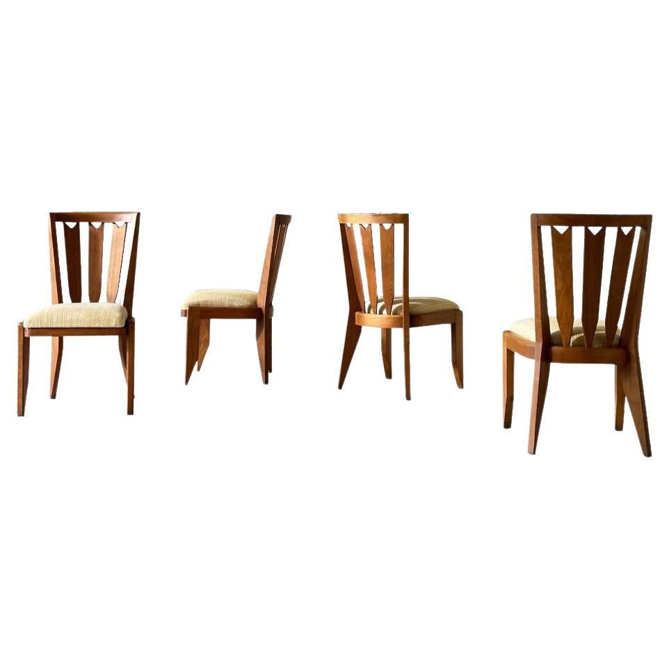 Guillerme et Chambron Exceptional Set of Eight Dining Chairs, France, 1960s