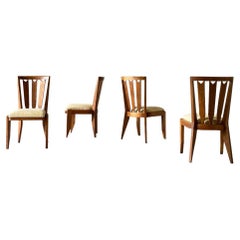 Guillerme et Chambron Exceptional Set of Eight Dining Chairs, France, 1960s