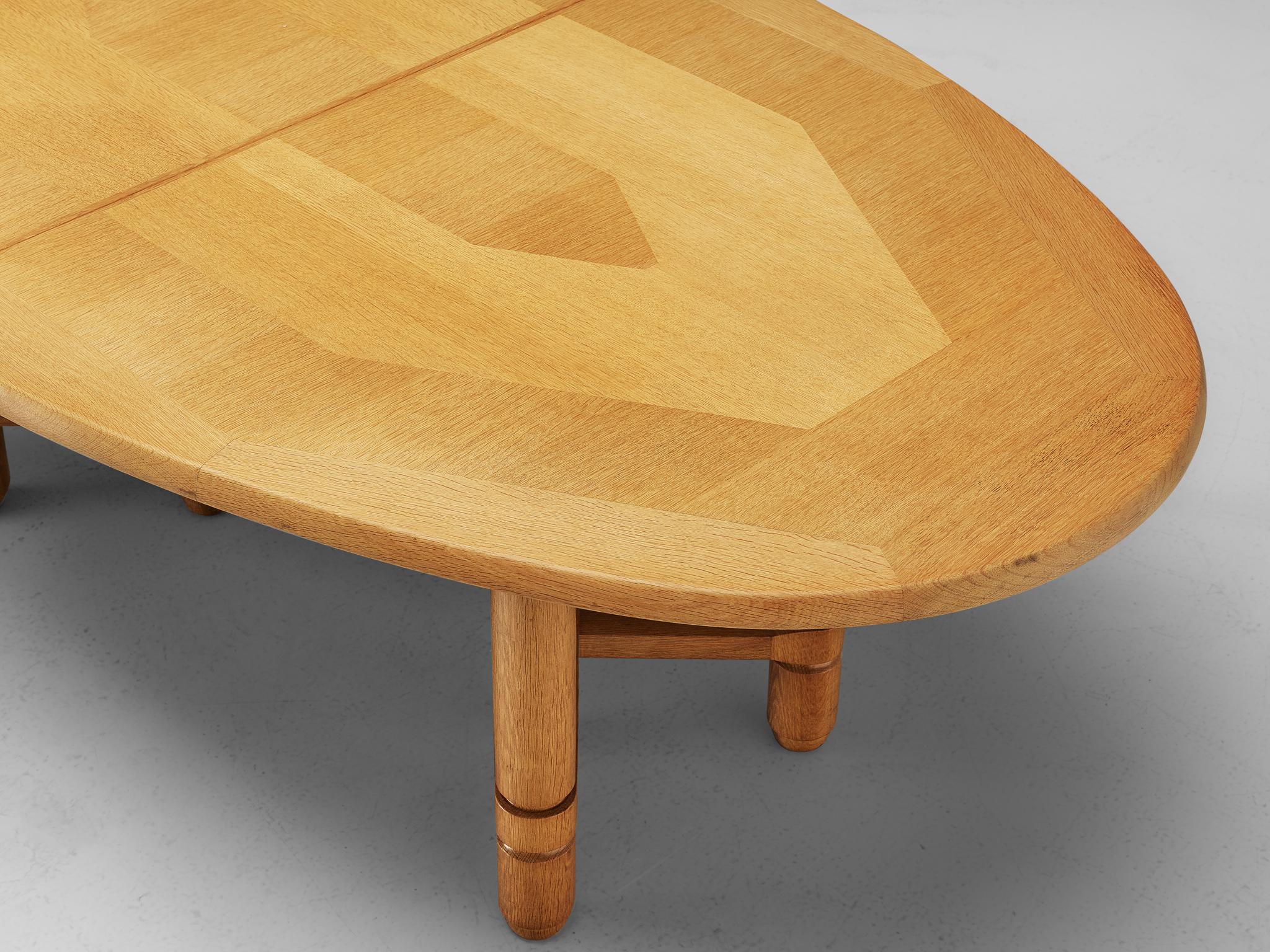 Guillerme et Chambron Extendable Dining Table in Oak 2