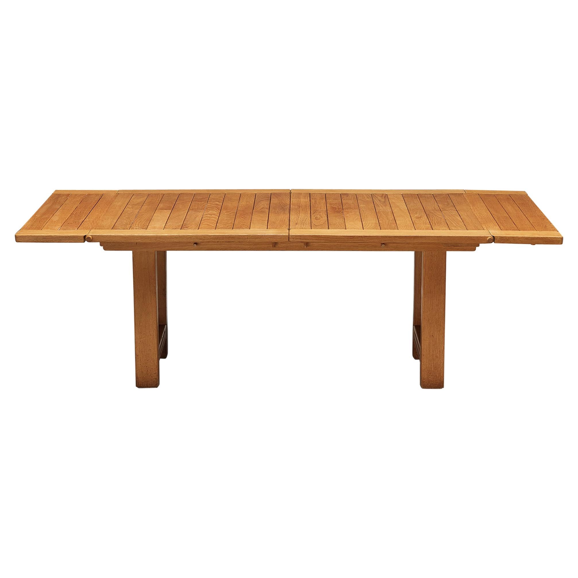 Guillerme et Chambron Extendable Dining Table in Oak