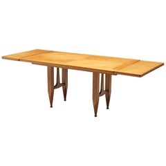 Vintage Guillerme & Chambron Extendable Dining Table in Solid Oak