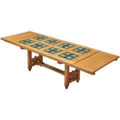 Guillerme et Chambron Extendable Dining Table with Ceramics