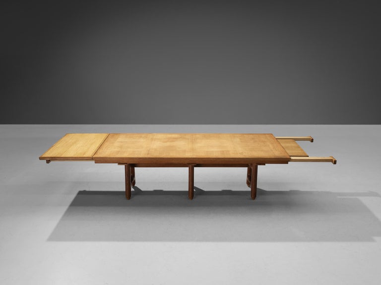 Guillerme & Chambron Extendable 'Gustave' Dining Table in Oak For Sale 3