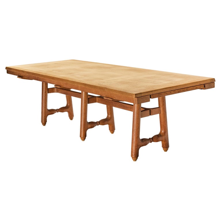 Guillerme & Chambron Extendable 'Gustave' Dining Table in Oak For Sale