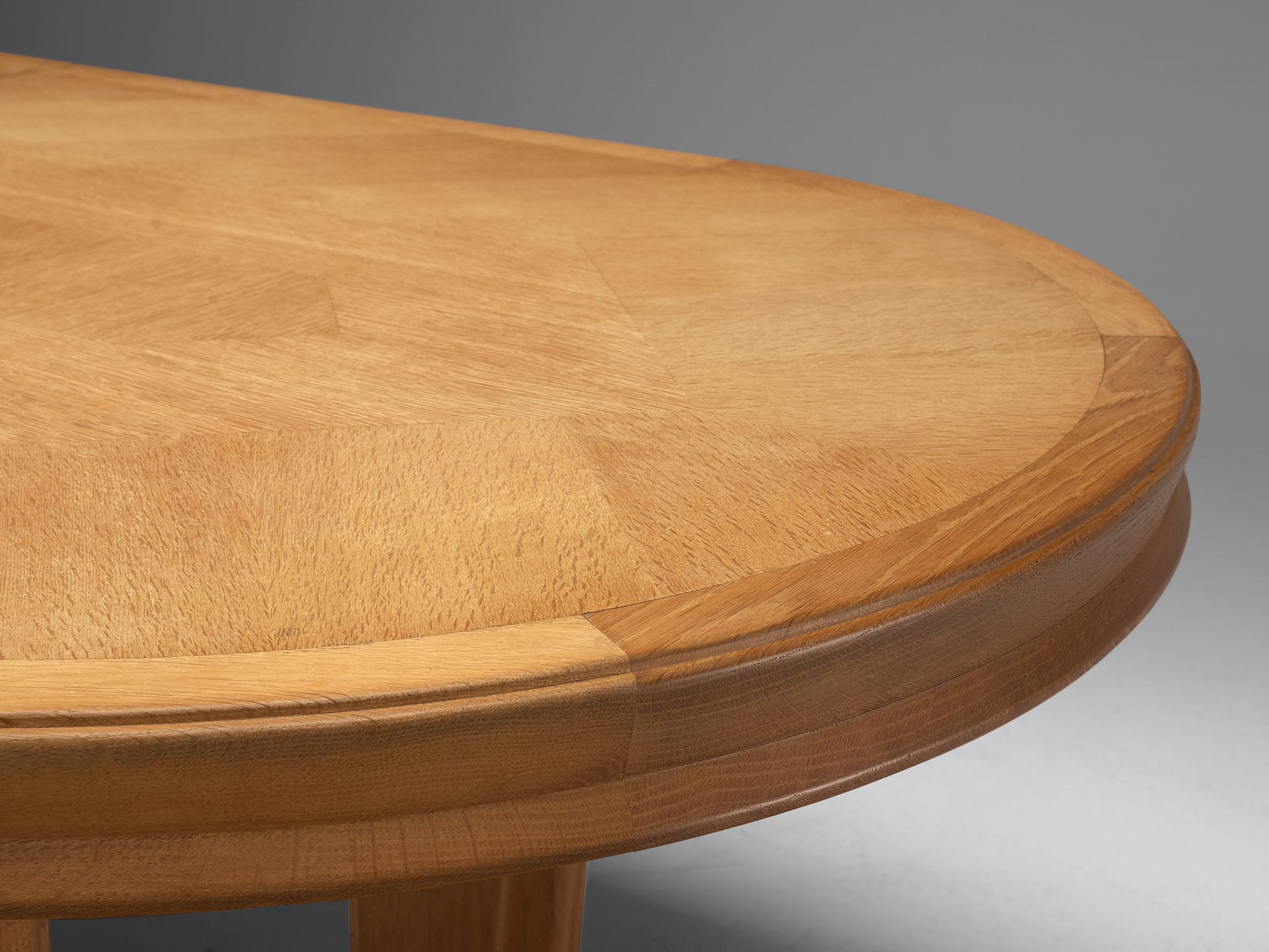 Guillerme et Chambron Extendable Oval Dining Table in Oak 3