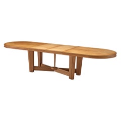 Guillerme et Chambron Extendable Oval Dining Table in Oak