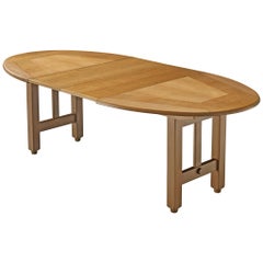 Guillerme et Chambron Extendable Round Dining Table in Oak