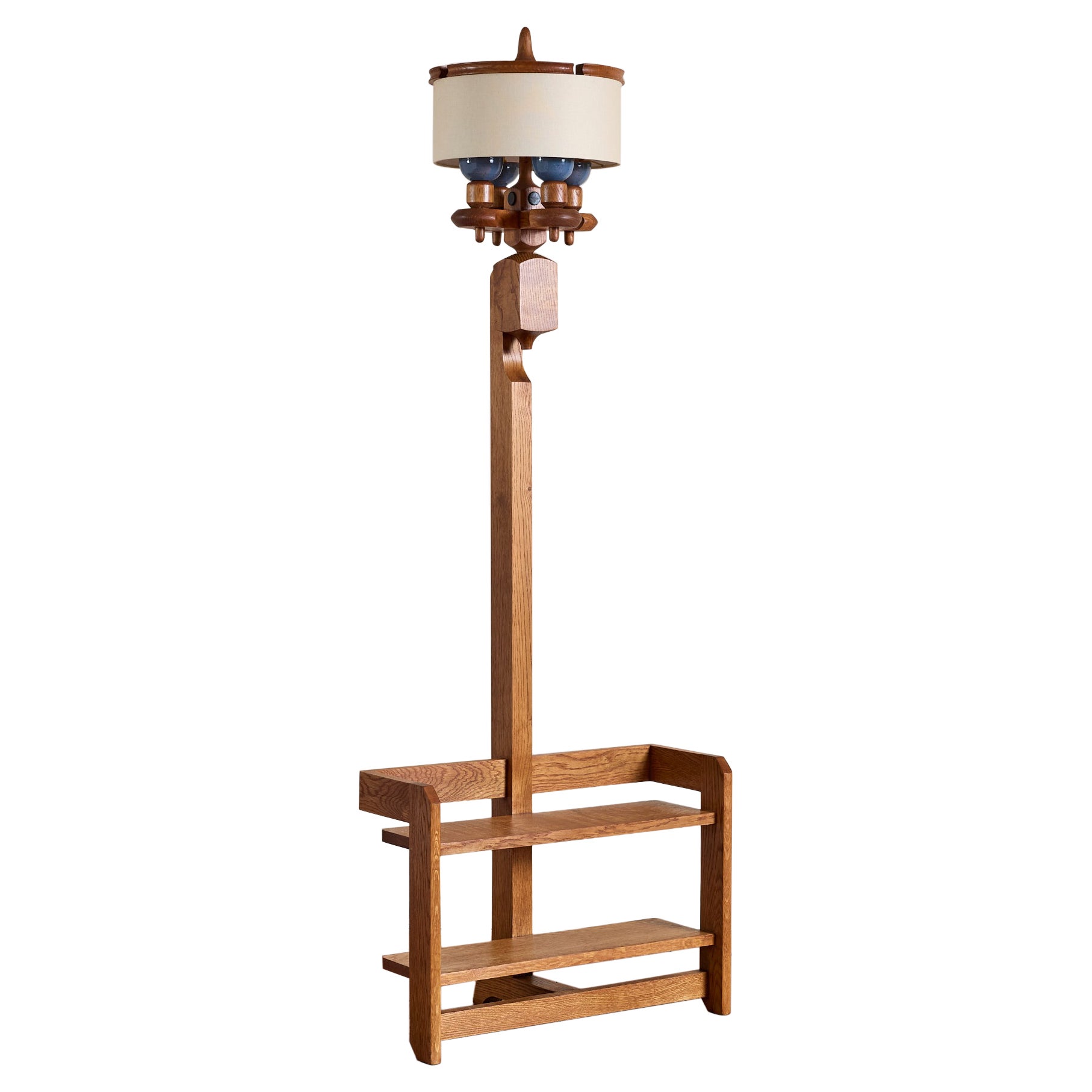 Guillerme et Chambron Floor Lamp with Bookshelf