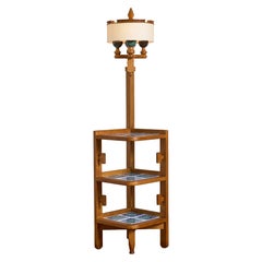 Guillerme et Chambron Floor Lamp with Ceramic Tile Shelves