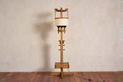 Guillerme et Chambron Floor Lamp with Table w/ drawer and Ceramic Tile