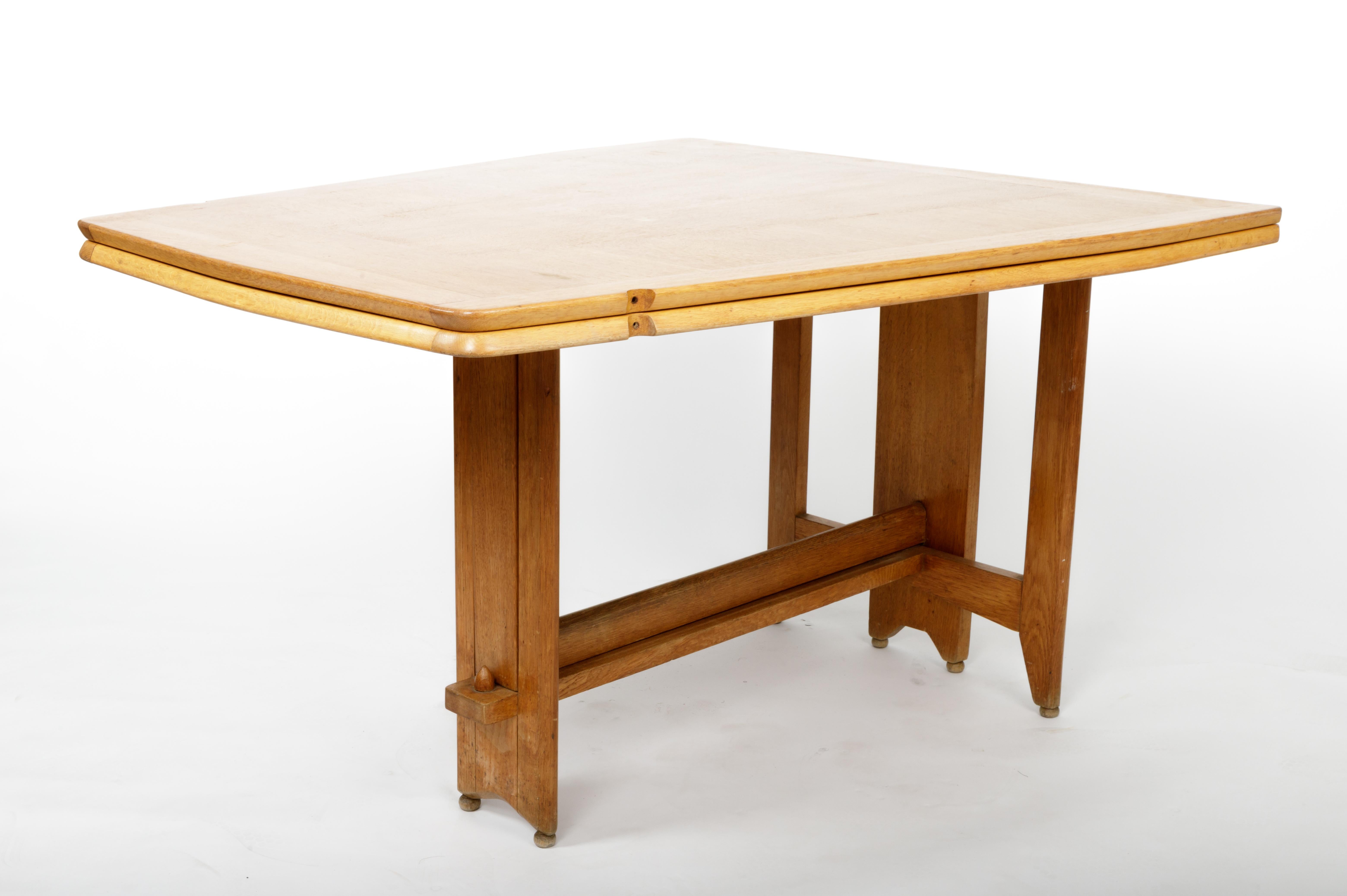 Mid-Century Modern Guillerme et Chambron Folding Dining Table, France, c. 1970s