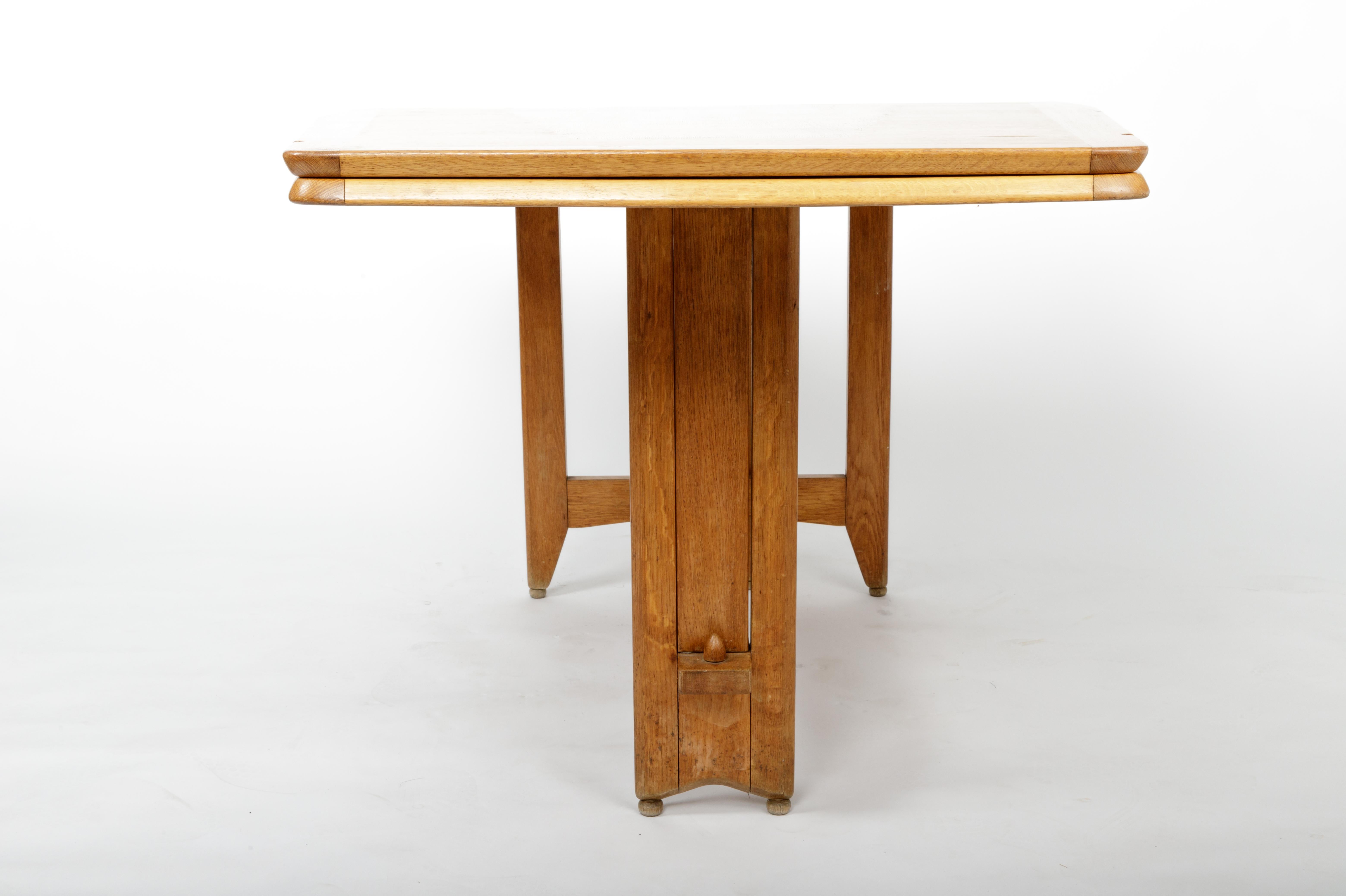 Guillerme et Chambron Folding Dining Table, France, c. 1970s In Good Condition In New York City, NY