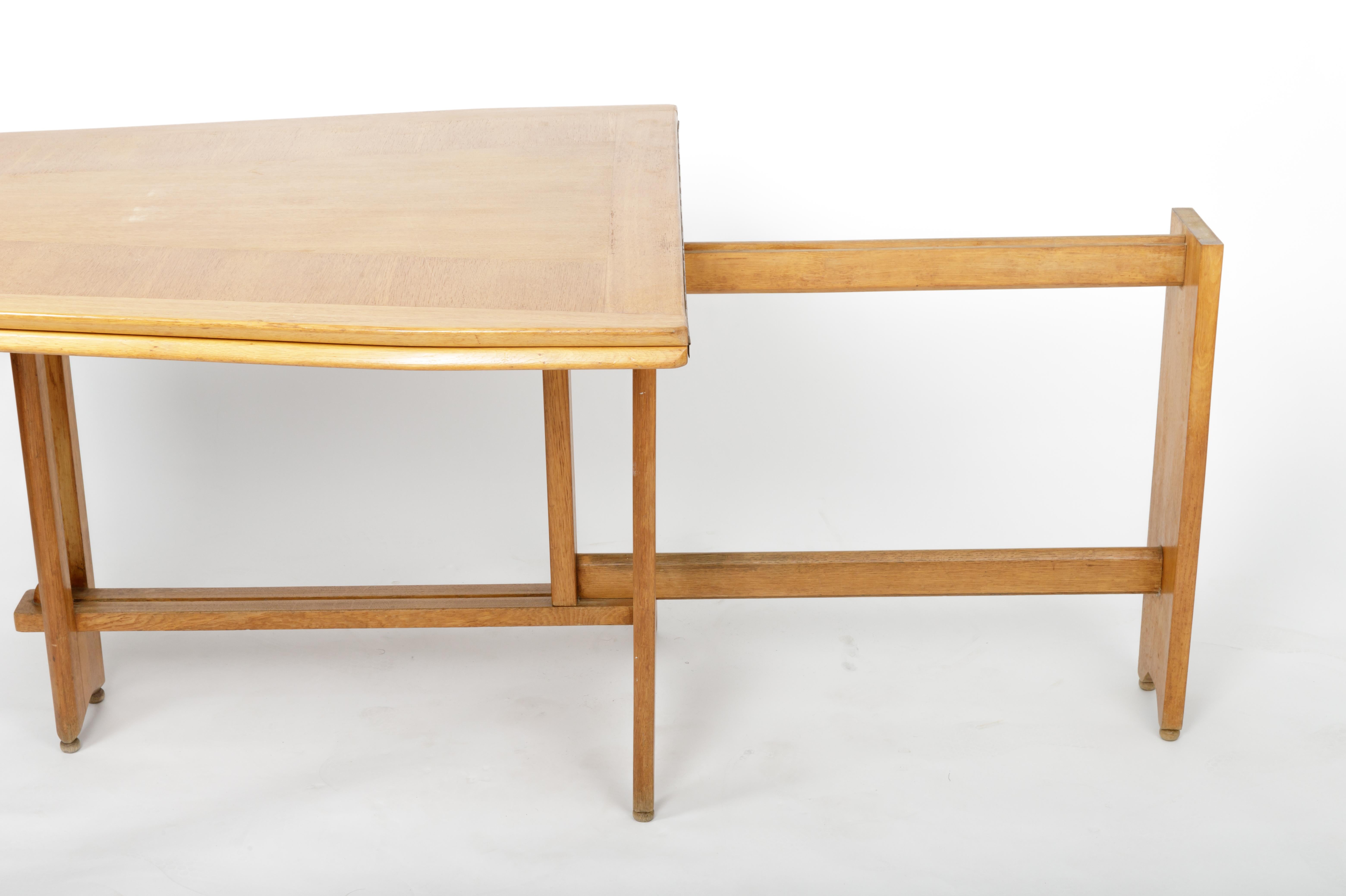 Wood Guillerme et Chambron Folding Dining Table, France, c. 1970s
