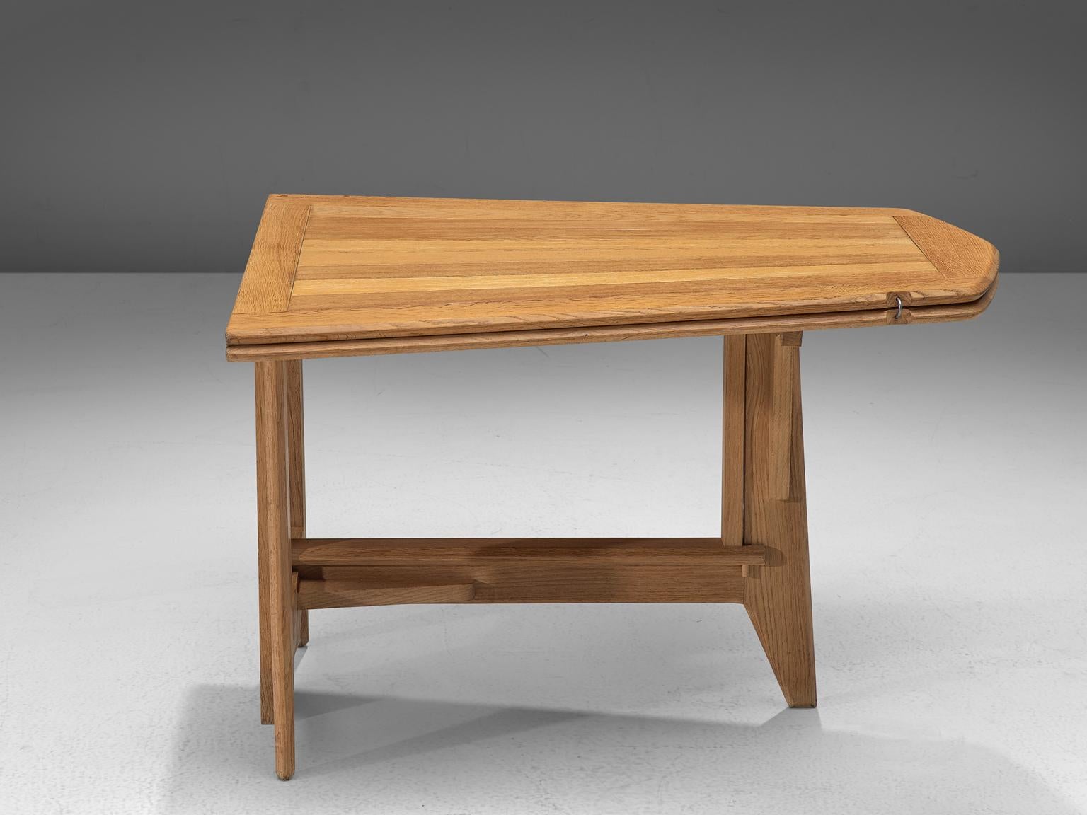 Mid-Century Modern Guillerme et Chambron Folding Dining Table in Solid Oak