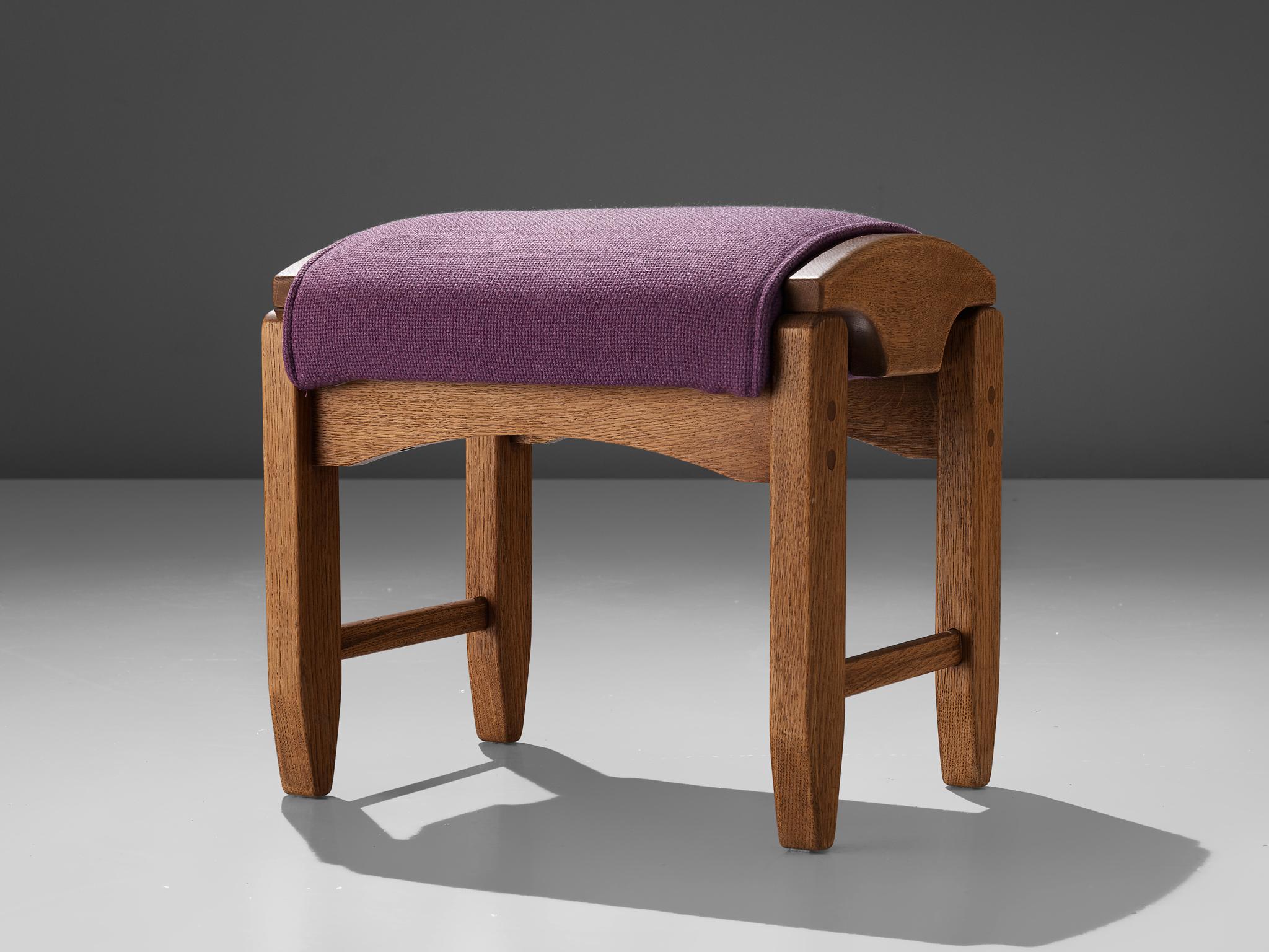 French Guillerme et Chambron Footstool in Solid Oak