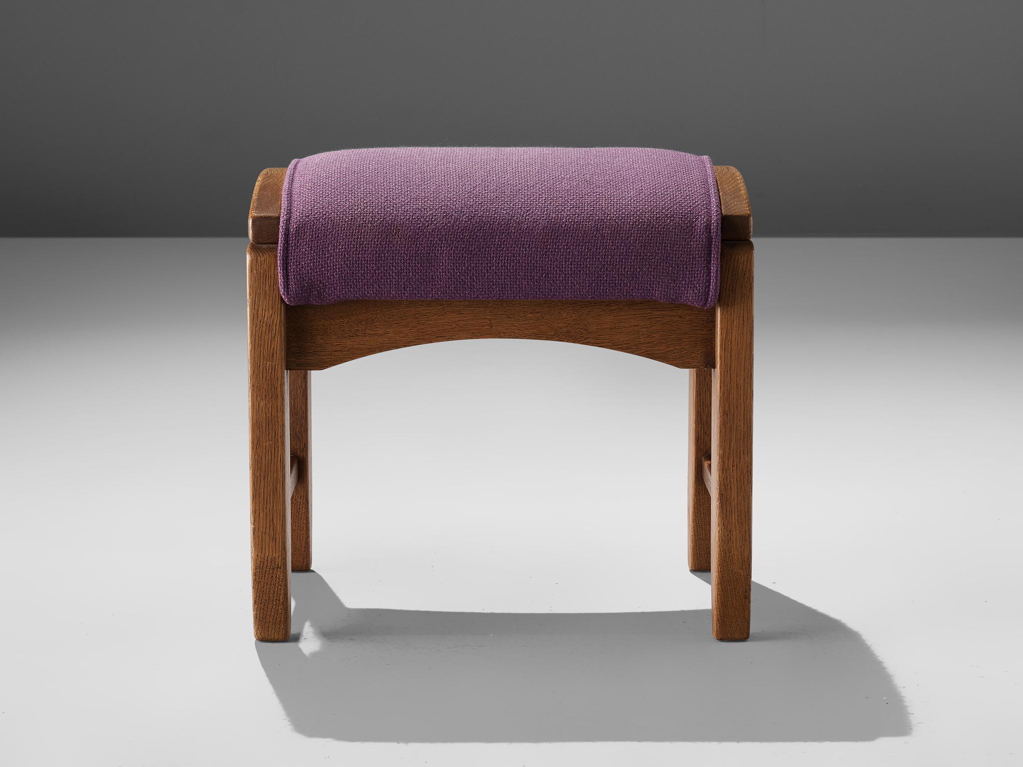 Guillerme et Chambron Footstool in Solid Oak In Good Condition In Waalwijk, NL