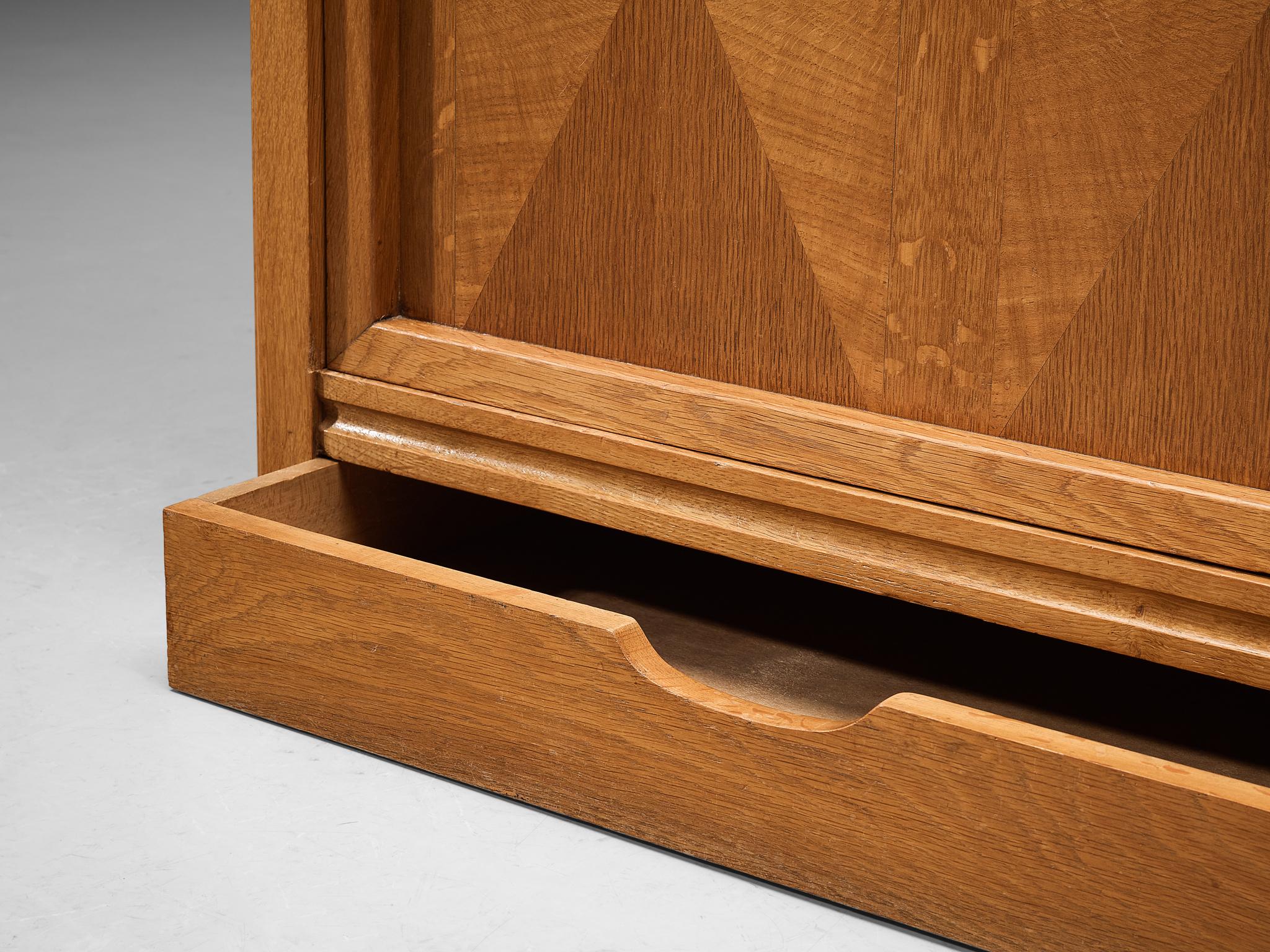 Mid-20th Century Guillerme & Chambron for Votre Maison Cabinet in Solid Oak