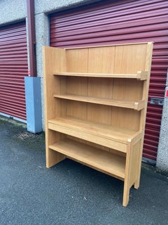 GUILLERME et CHAMBRON for "Votre Maison" Large oak shelf with a sliding shelf