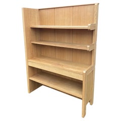 GUILLERME et CHAMBRON for "Votre Maison" Large oak shelf with a sliding shelf