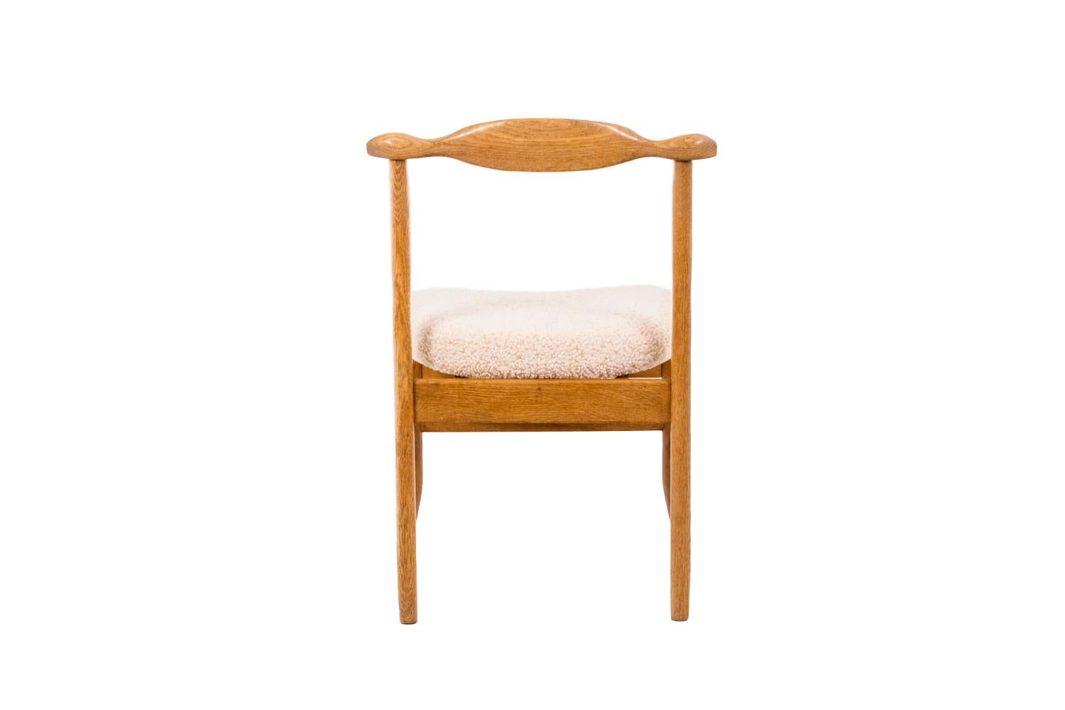 Guillerme et Chambron for Votre Maison, Set of Five Chairs in Blond Oak, 1960s In Good Condition In Saint-Ouen, FR