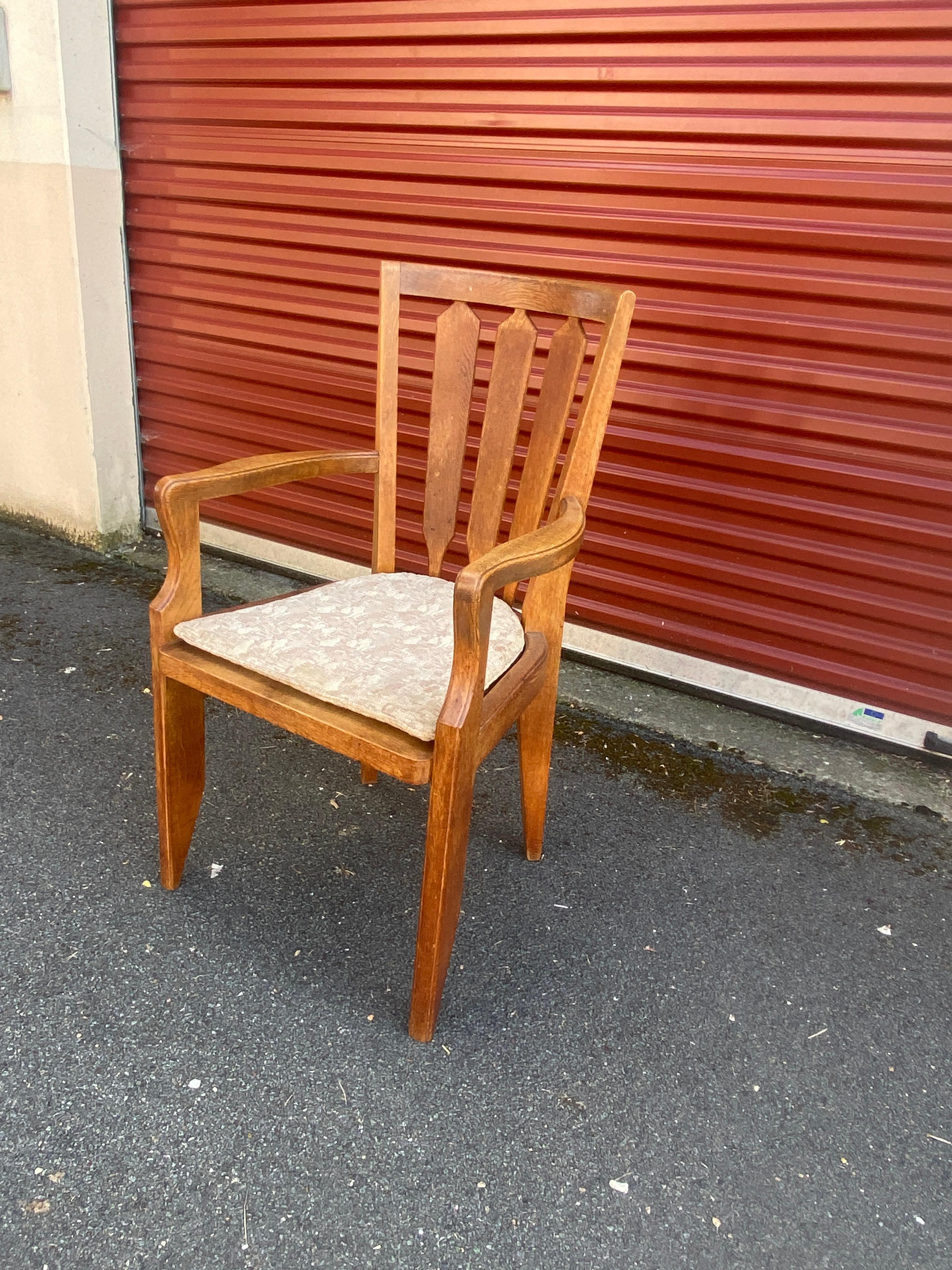 Francese Guillerme et Chambron, quattro poltrone in Oak del 1960 A cura di Votre Maison in vendita