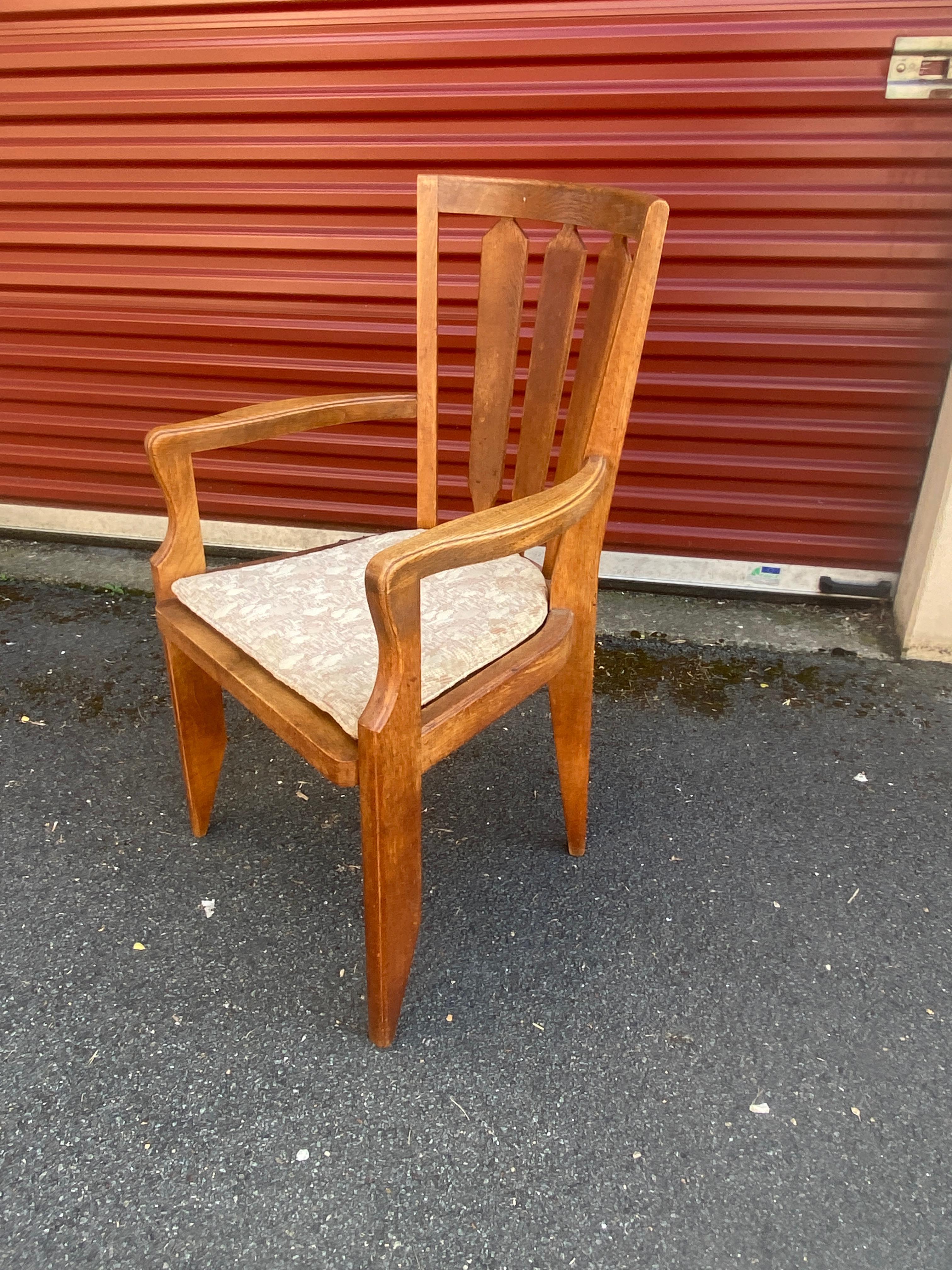 Guillerme et Chambron, quattro poltrone in Oak del 1960 A cura di Votre Maison In condizioni buone in vendita a Mouscron, WHT