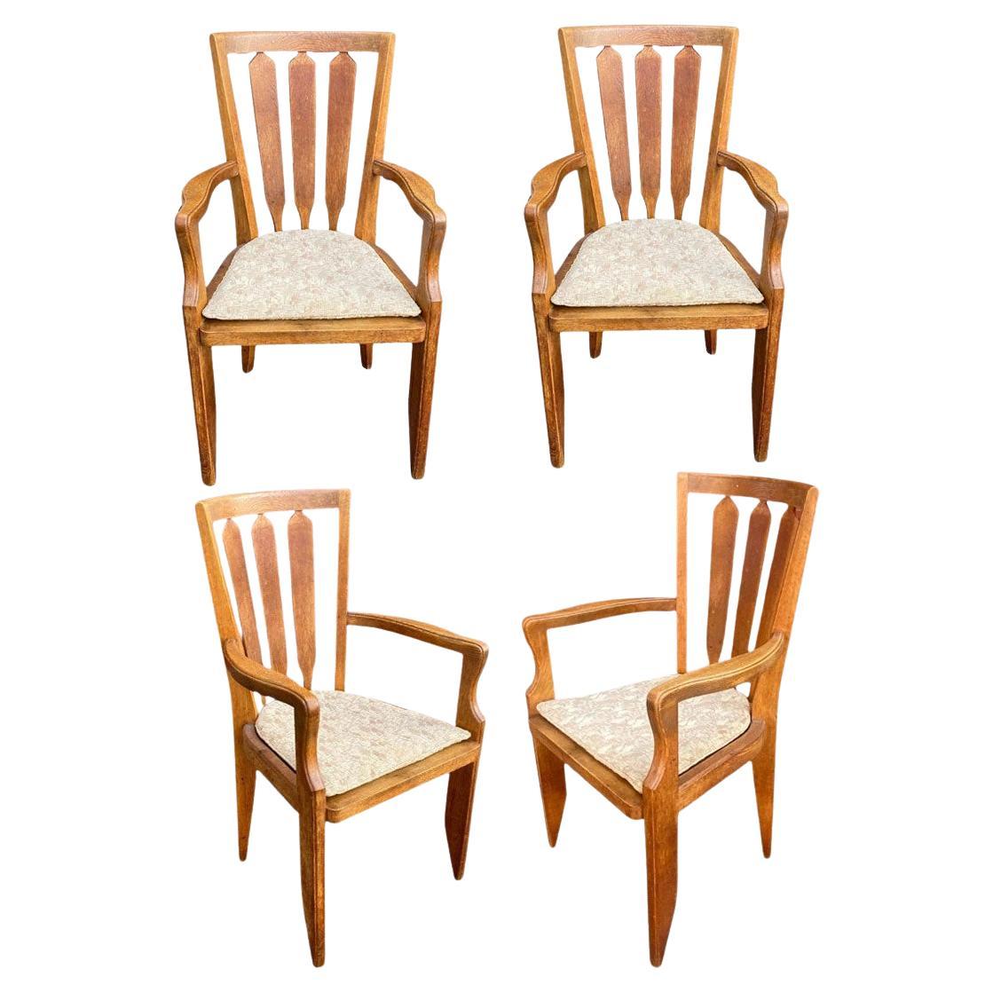 Guillerme et Chambron, cuatro 1960 Sillón de roble Editado por Votre Maison